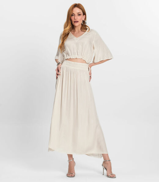 Blusa Feminina Manga 3/4 Endless Bege