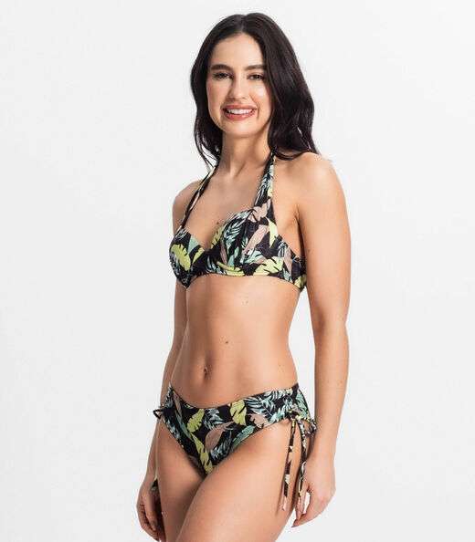 Top Biquíni Estampado Com Bojo Uni Femme Verde