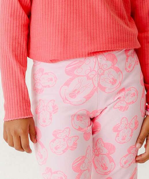 Calça Infantil Legging Minnie Disney Tam 4 a 10