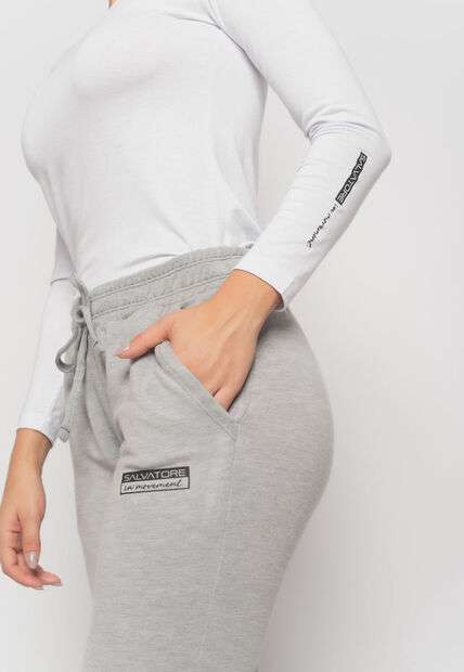 Blusa Esportiva Manga Longa e Gola Redonda Malha Branca Salvatore