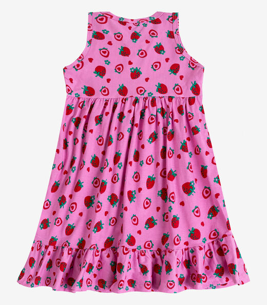 Vestido Infantil em Meia Malha Penteada Select Vermelho