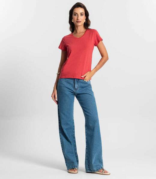 Blusa Feminina Meia Malha 30 Básica KO Vermelho