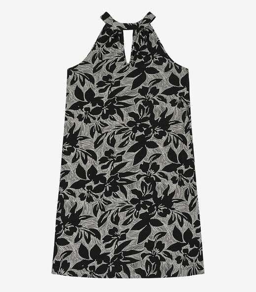 Vestido Curto em Viscotorcion Rovitex Preto