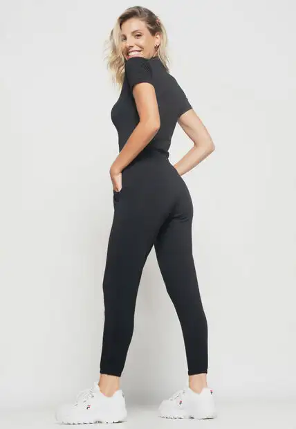 Kit 3 Blusas  Gola Alta Comfy Malha Preta, Rosa e Mescla