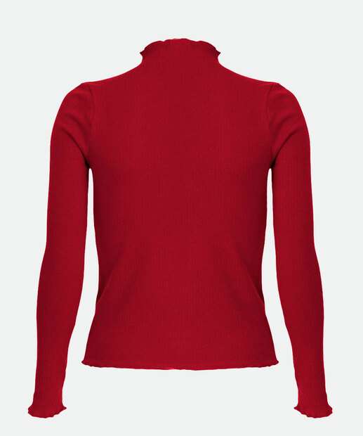 Blusa Feminina Canelada Gola Alta Manga Longa Marisa