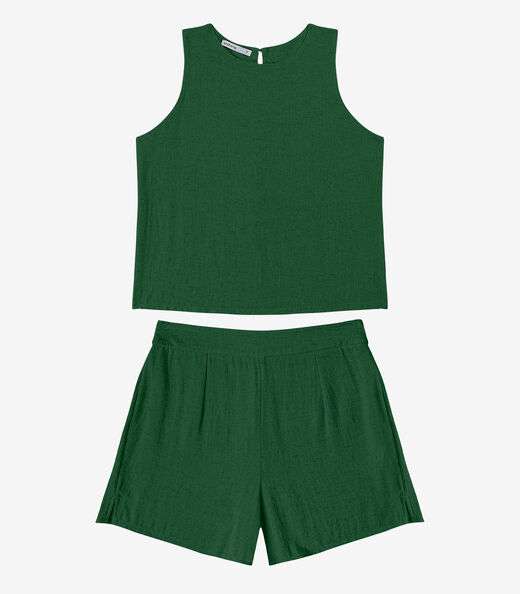 Conjunto Regata com Shorts Feminino Endless Verde