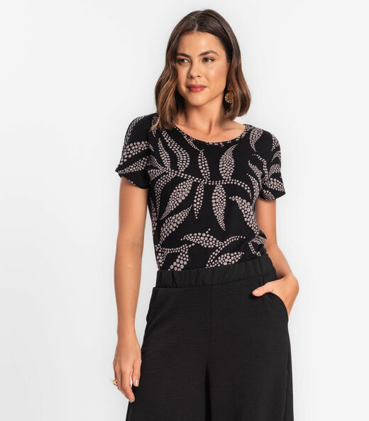 Blusa Feminina Em Viscose Rovitex Preto