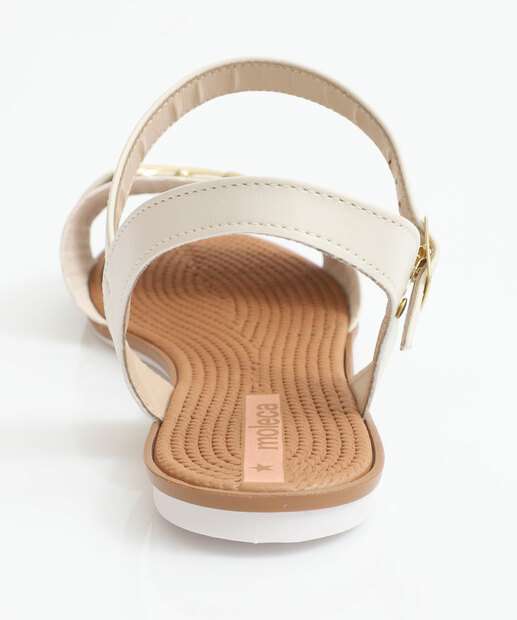 Sandália Feminina Rasteira Moleca Branco