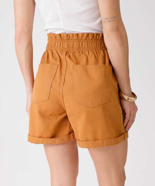 Short Feminino Sarja Clochard Marisa Marrom