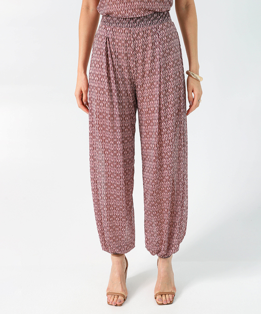 Calça Feminina Aladim Tule Estampada Marisa Vinho