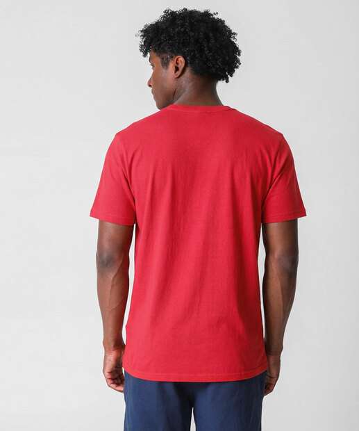 Camiseta Masculina Estampa Frontal Gangster Vermelho