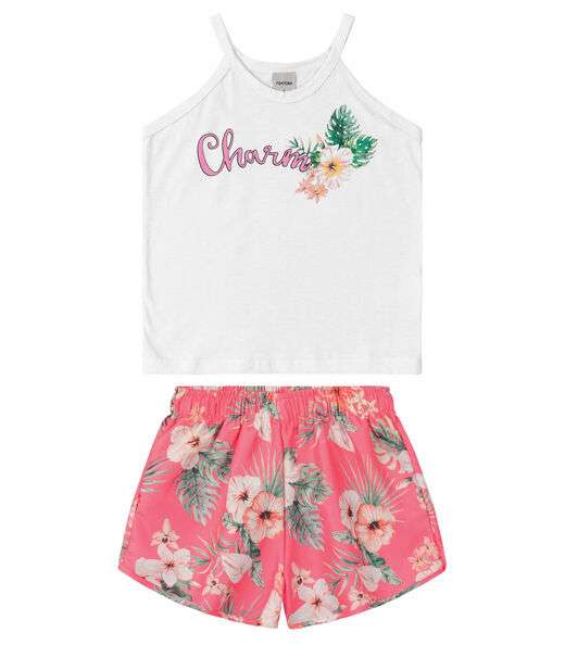 Conjunto Infantil Feminino Charm Rovitex Branco
