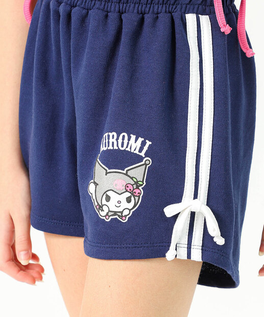 Short Juvenil Moletom Kuromi Tam 10 a 16 Azul