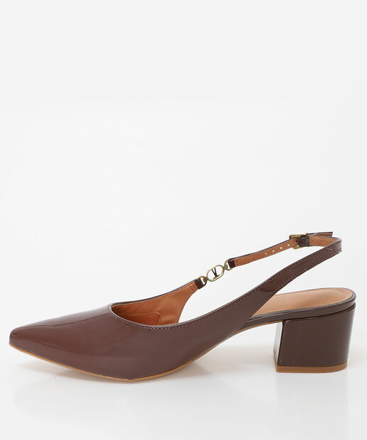 Scarpin Feminino Slingback Salto Fino Vizzano 13488 Marrom 