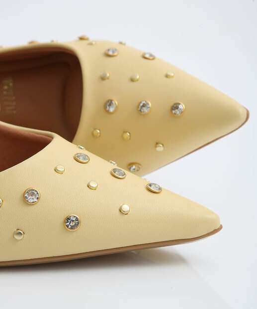 Scarpin Feminino Strass Bico Fino Salto Fino Vizzano