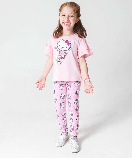 Image_Calça Infantil Hello Kitty Tam 4 a 10 Rosa