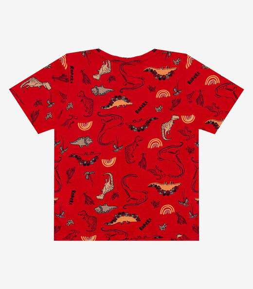 Camiseta Infantil Menino Animais Infinita Cor Vermelho
