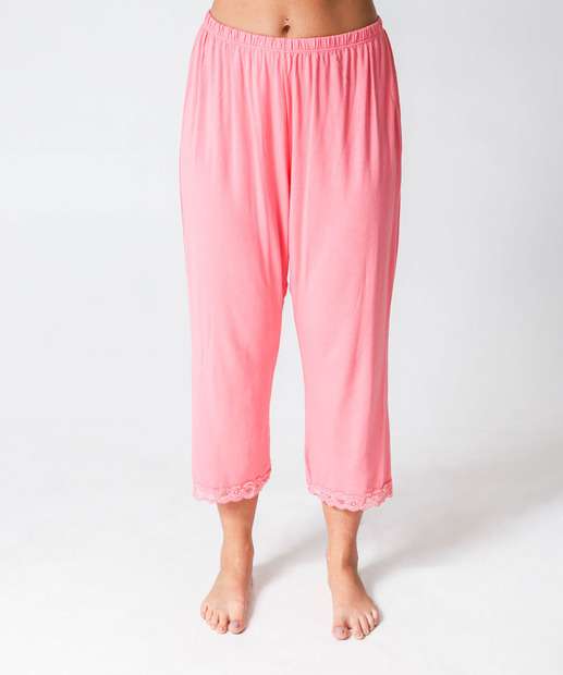 Pijama Feminino Capri Recorte Renda Marisa Rosa