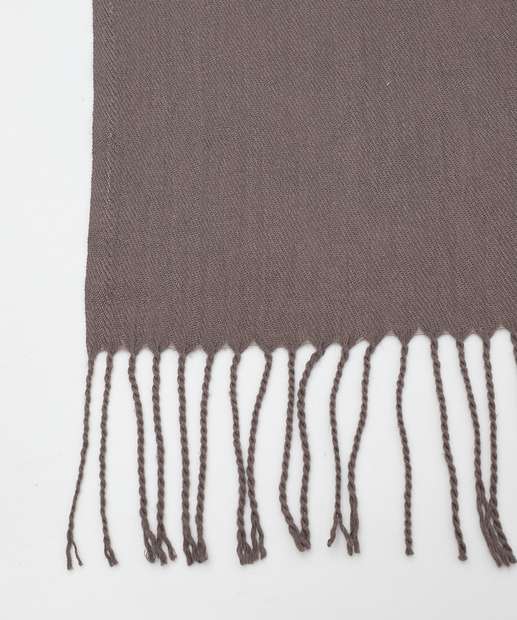 Cachecol Feminino Liso Franja Marisa Cinza