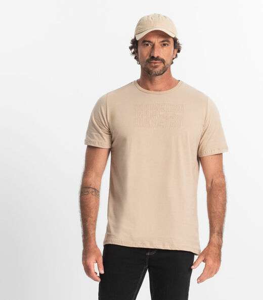 Camiseta Masculina Meia Malha Diametro Marrom