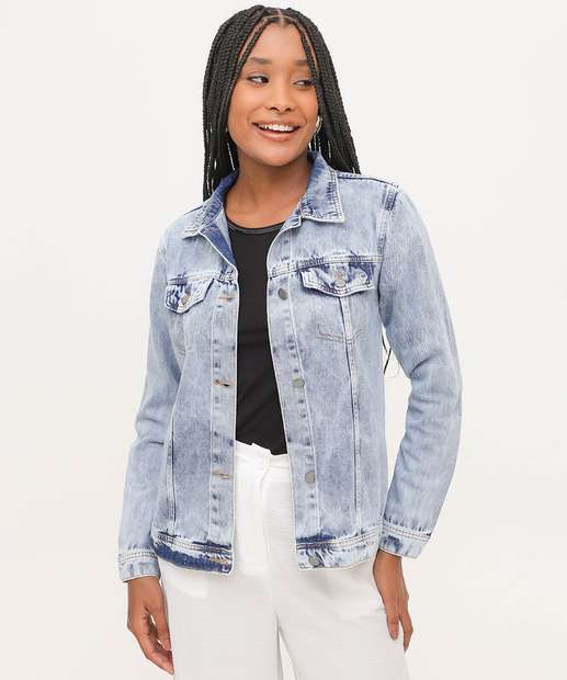 Jaqueta Feminina Jeans Marmorizada Marisa