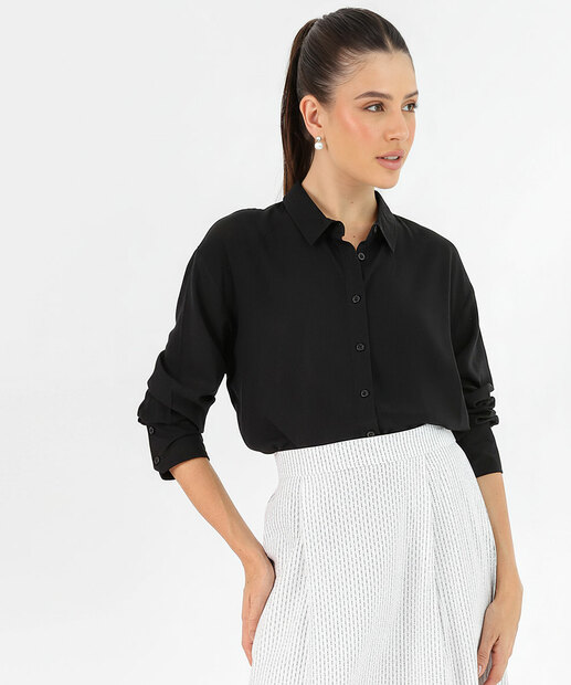 Image_Camisa Feminina Lisa Manga Longa Marisa Preto