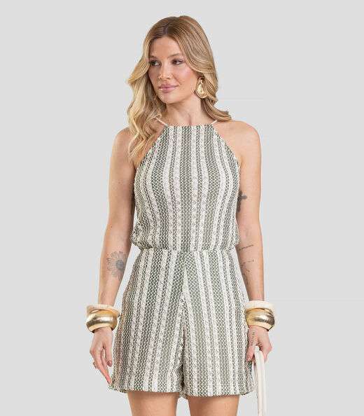 Image_Shorts Feminino Crochet Com Forro E Zíper Dianna Verde