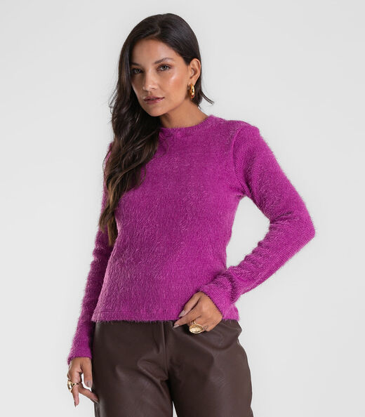 Image_Blusa Feminina Manga Longa Tricô Felpudo Endless Roxo