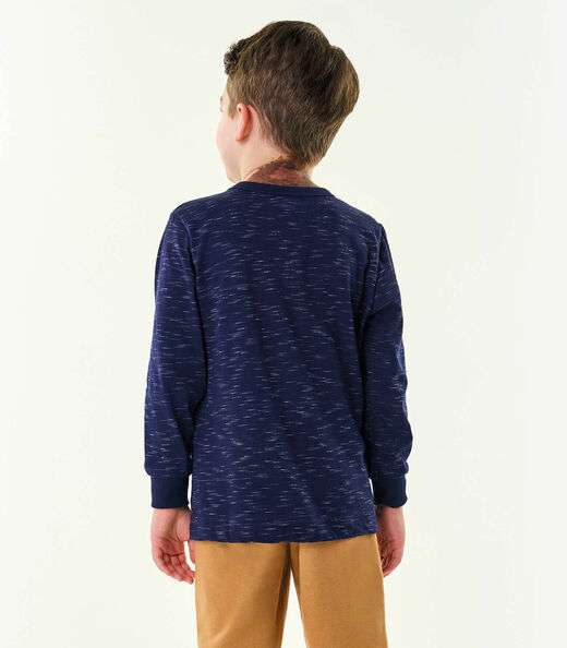 Camiseta Infantil Masculina Manga Longa Trick Nick Azul