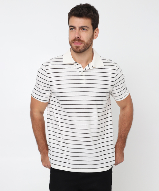 Image_Polo Masculina Manga Curta Listrada MR Off White