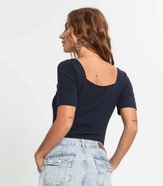 Blusa Feminina Com Amarração Endless Azul