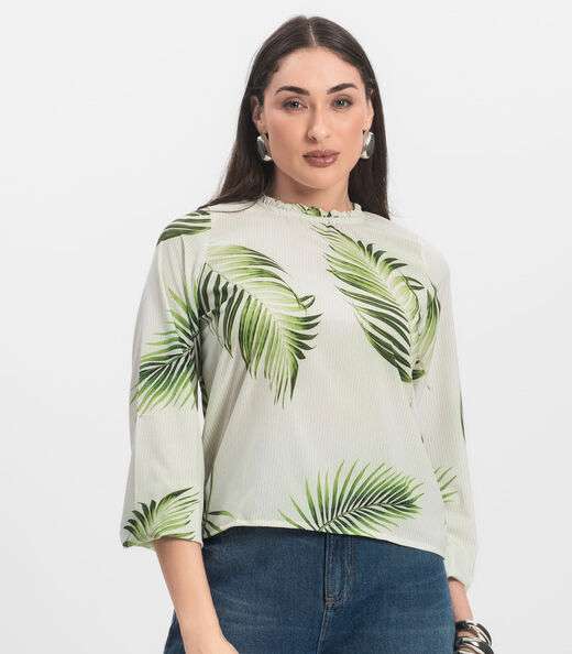 Blusa Manga Longa Infinita Cor Bege