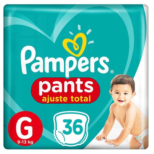 Kit 2 Fraldas Pampers Pants Ajuste Total Mega G 72 tiras