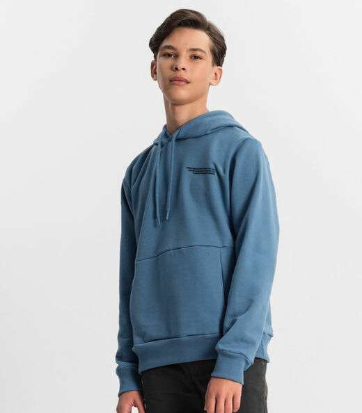 Moletom Juvenil Menino Com Capuz Minty Azul