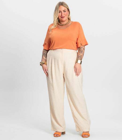 Blusa Plus Size Infinita Cor Rovitex Laranja