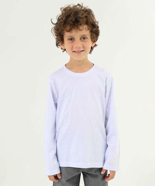 Image_Camiseta Infantil Manga Longa Básica Marisa Tam 4 a 10 Branco