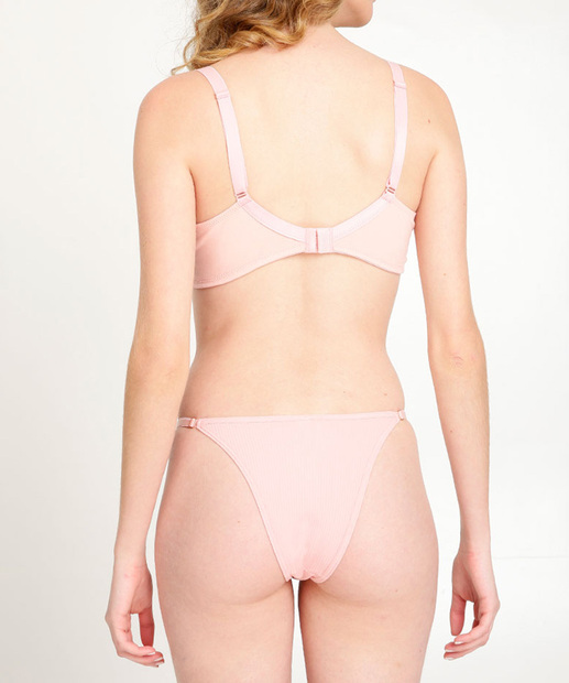 Calcinha String Canelada Renda Marisa 