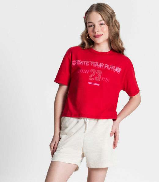 Blusa Juvenil Feminina Minty Vermelho