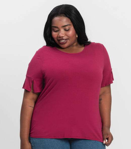 Blusa Plus Size Infinita Cor Rovitex Roxo