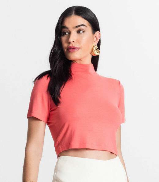 Blusa Feminina Gola Alta Select Laranja