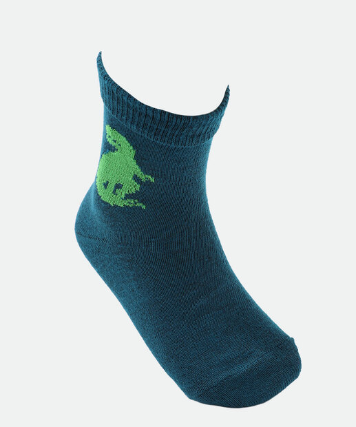 Kit 3 Meias Infantil Estampa Dinossauros Marisa Verde