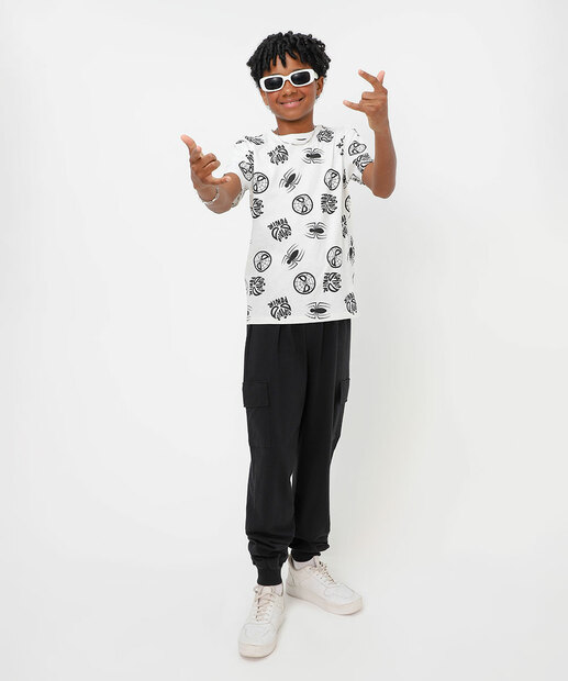 Camiseta Juvenil Homem Aranha Marvel Tam 10 a 16 Off White