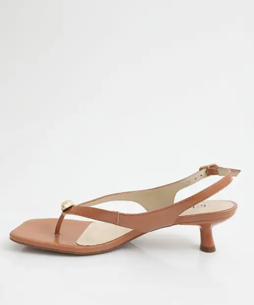 Sandália Salto Fino Feminina Bebecê Caramelo