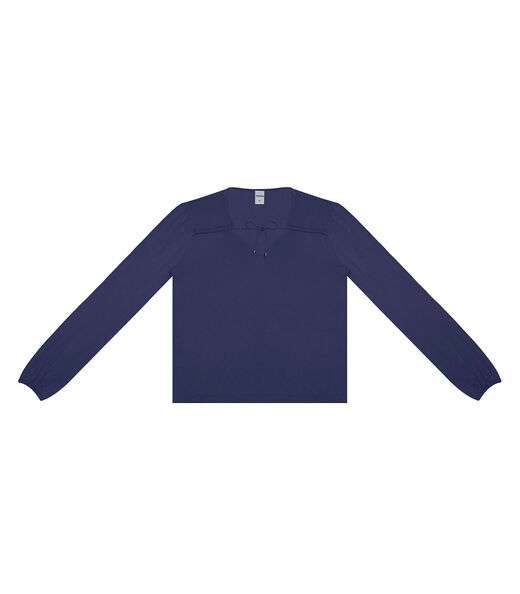 Blusa Manga Longa Feminina Rovitex Azul