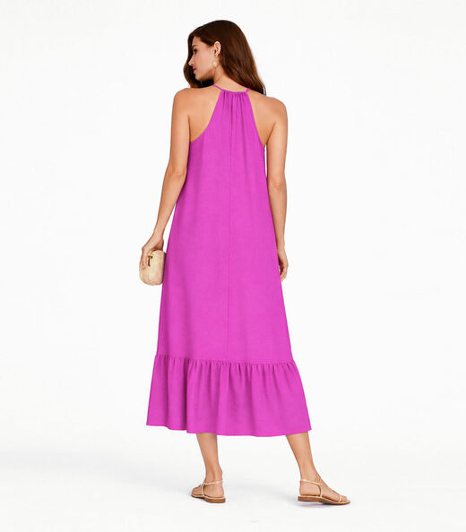Vestido Longo De Alça E Recorte Maria Infinita Cor Roxo