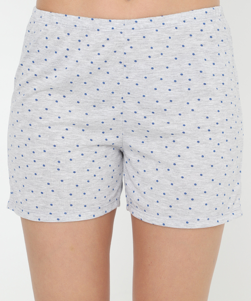 Pijama Feminino Poá Alças Finas Marisa Cinza