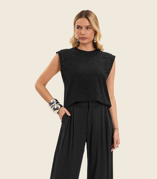 Regata Feminina em Viscose Endless Preto