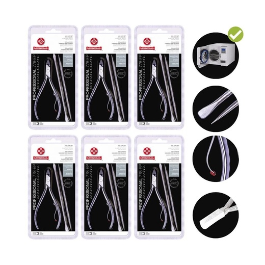 Image_Kit c/6 Unidades de Alicate Mundial Profissional Afiado e Espatula Inox 778