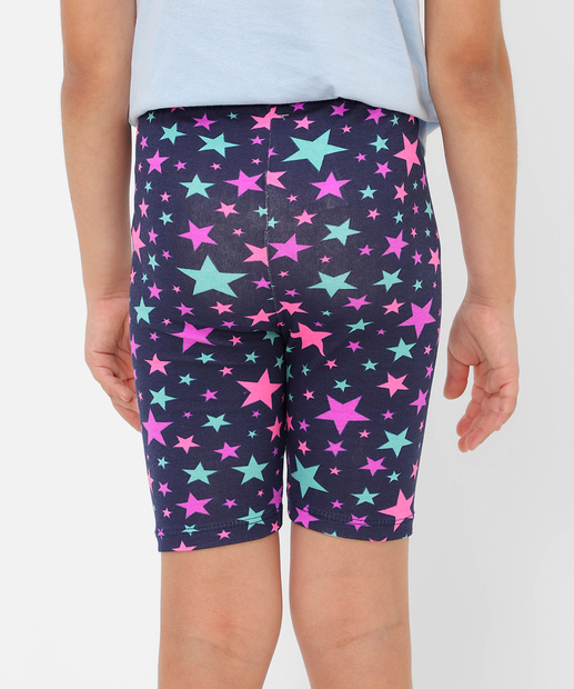 Bermuda Infantil Ciclista Estrelas Marisa Tam 4 a 10 Azul