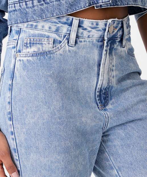 Calça Jeans Reta Feminina Bolsos Marisa